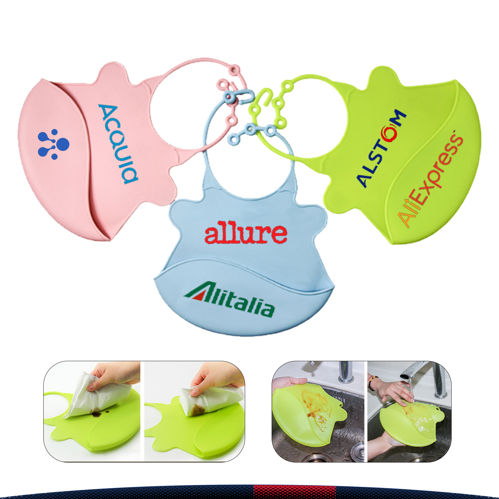 Waterproof Silicone Baby Bibs 1