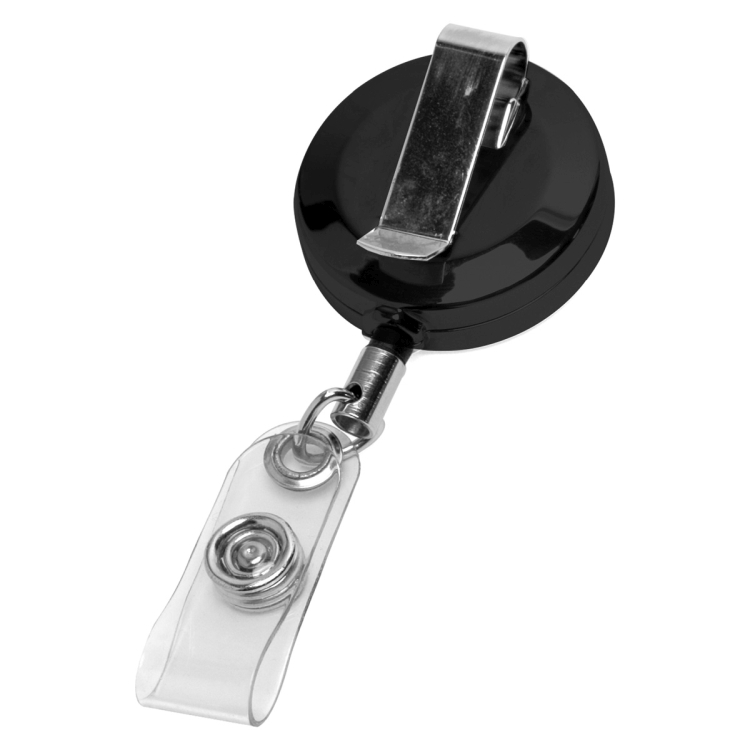 30" Cord Gunmetal Colored Solid Metal Retractable Badge Reel and Badge Holder with Full Color Vinyl 4