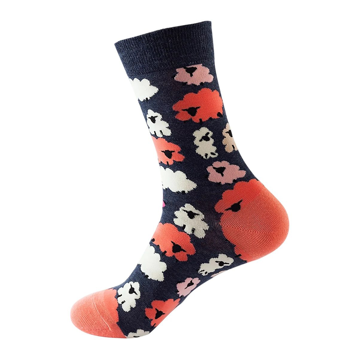 Cotton Crew Socks with Jacquard Pattern 117