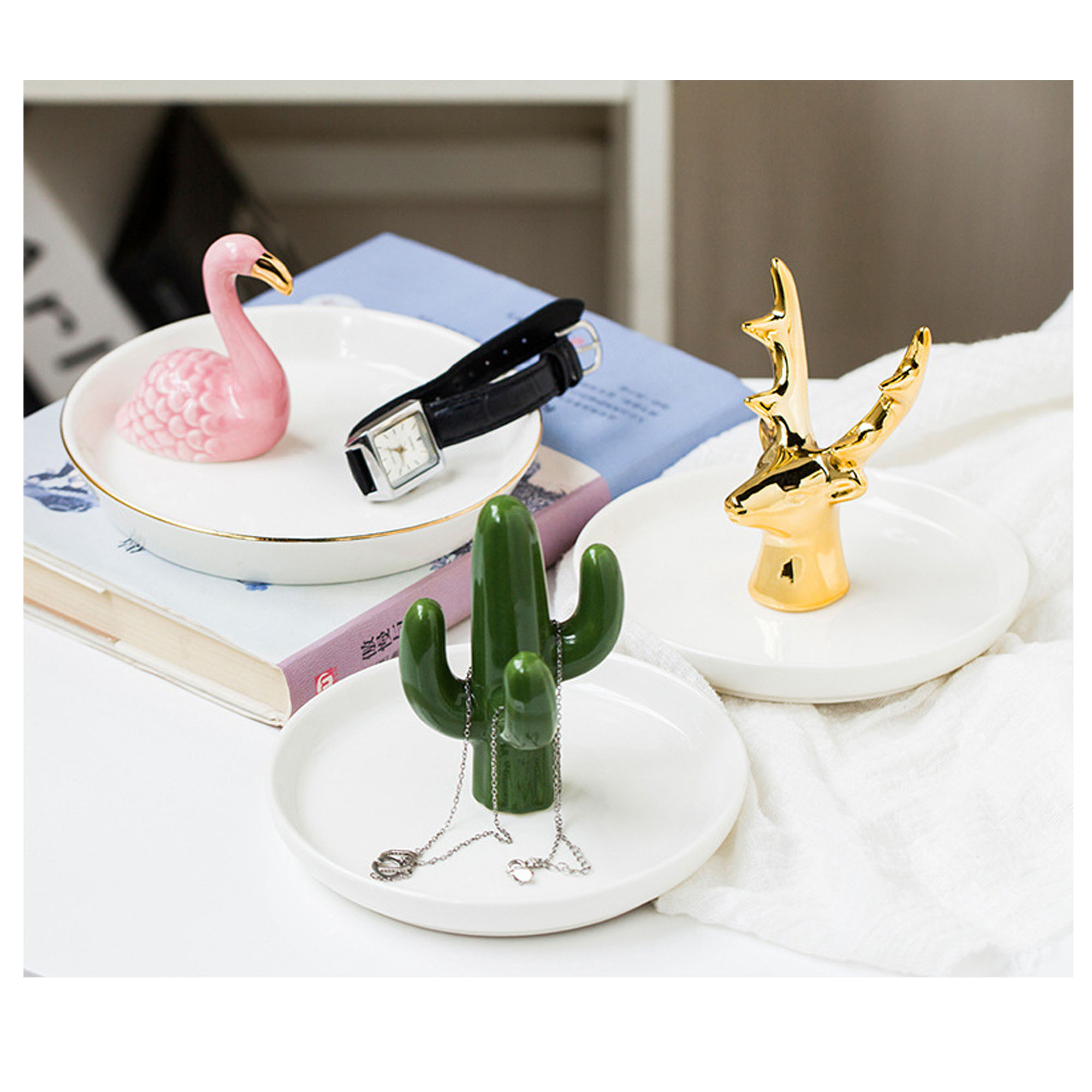 Ceramics Multi-Purpose Jewelry And Ornament Plate ?C Perfect For Display 2