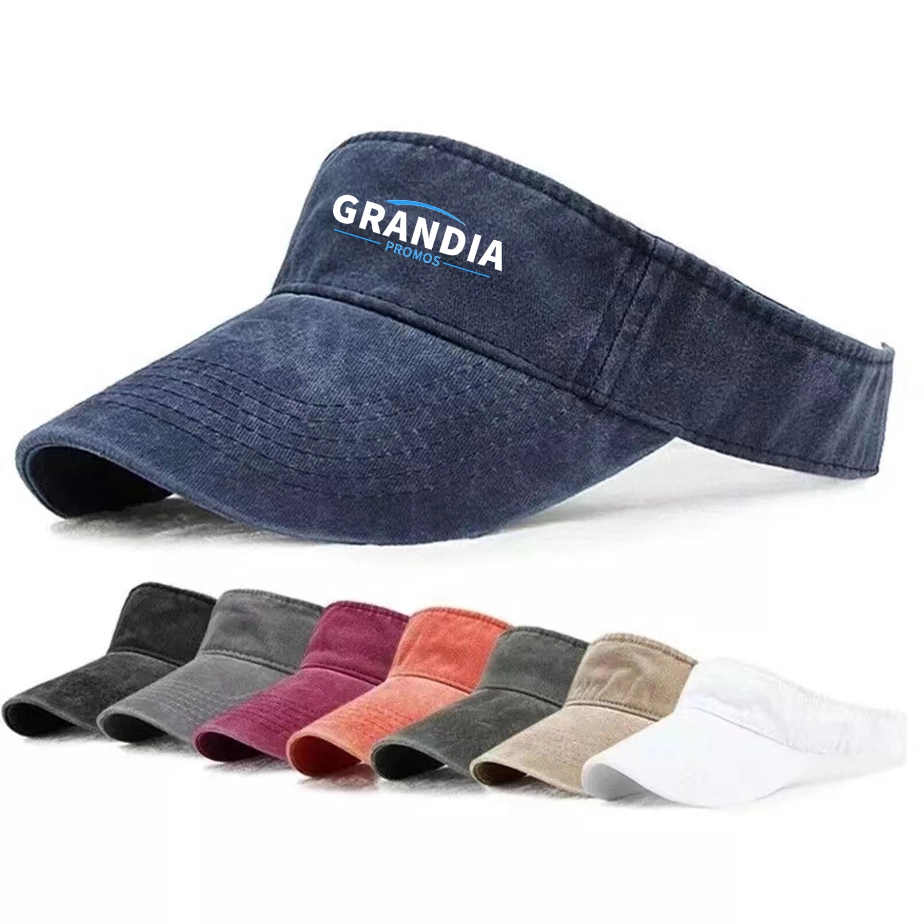 Washed Denim Empty Top Sun Hat 2