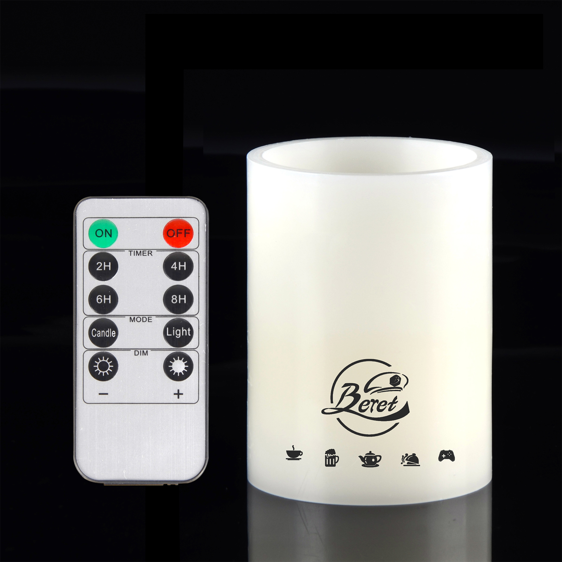 4" x 3" Flameless Pillar Faux Candle With Remote 1