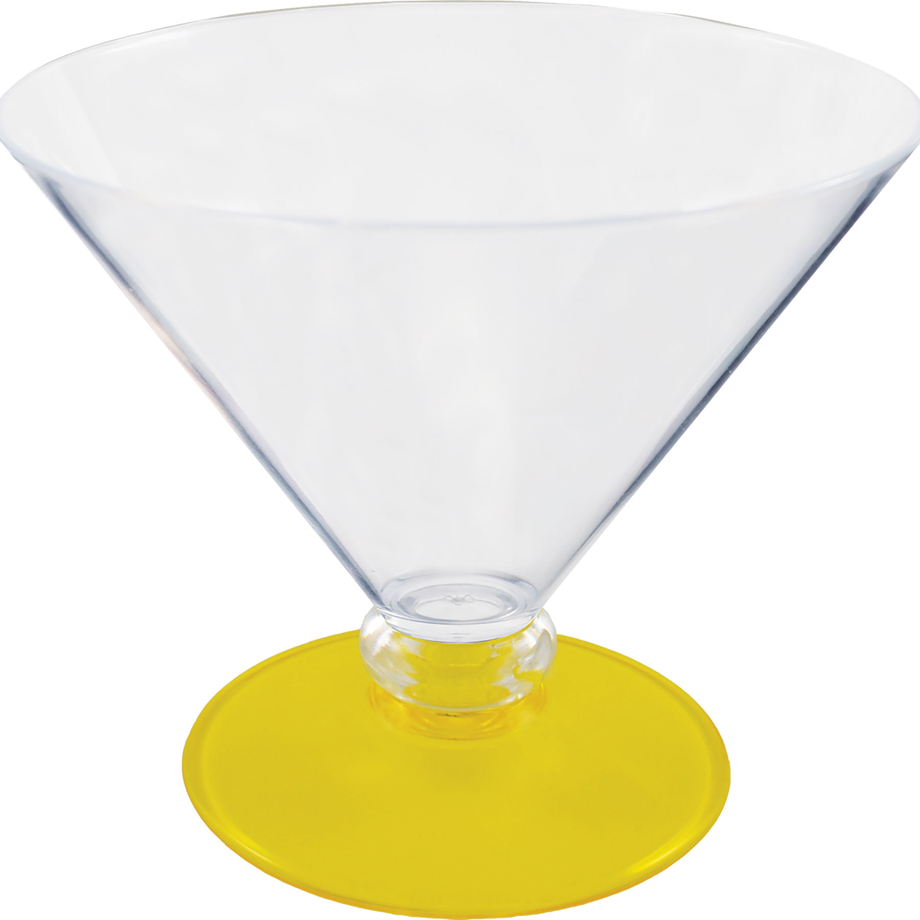 10oz Short Stem Plastic Martini Glass with Your Choice of Base Color