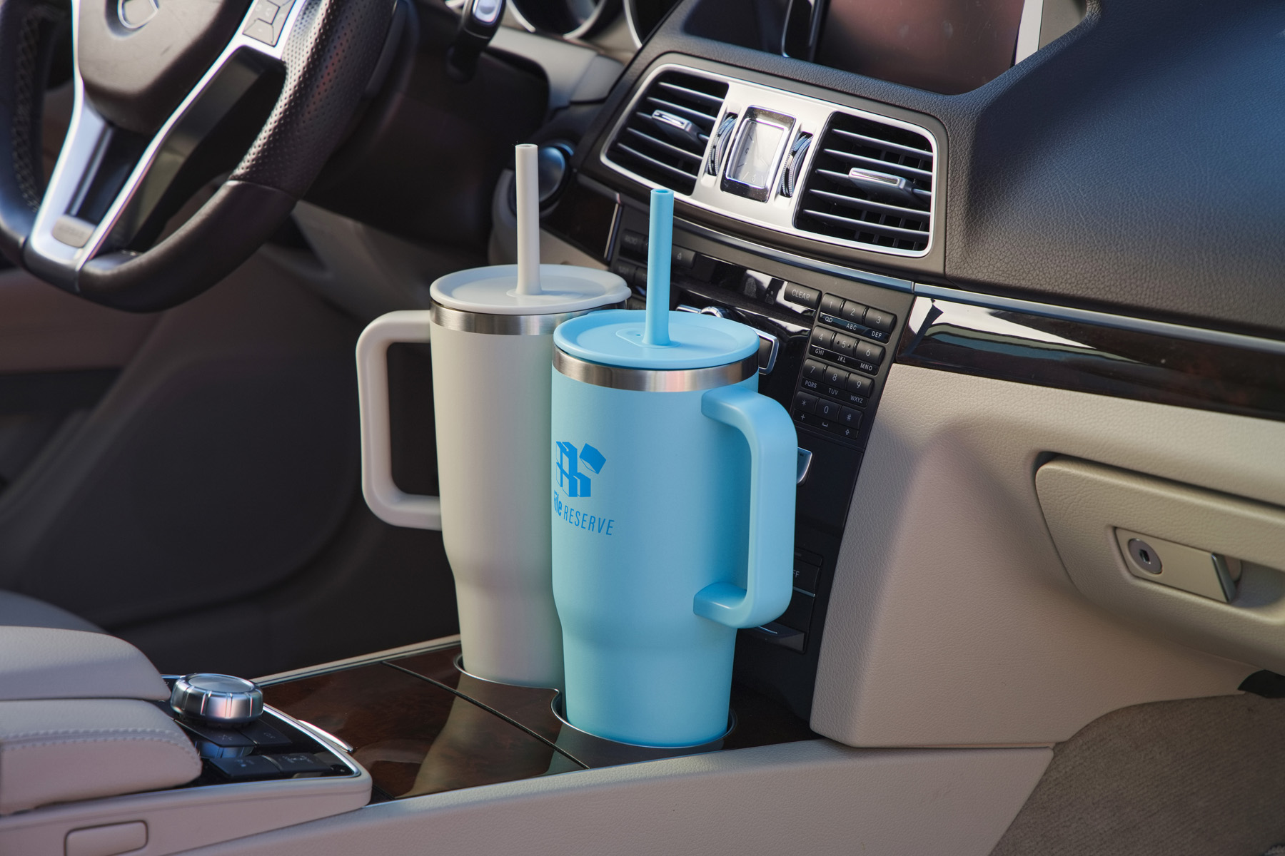 SENSO® Summit 40 oz Insulated Stainless Steel Travel Mug with Press-In Straw Lid 66