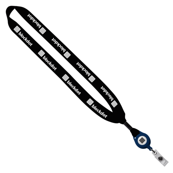 3/4" Cotton Lanyard with Metal Crimp & Retractable Badge Reel 217