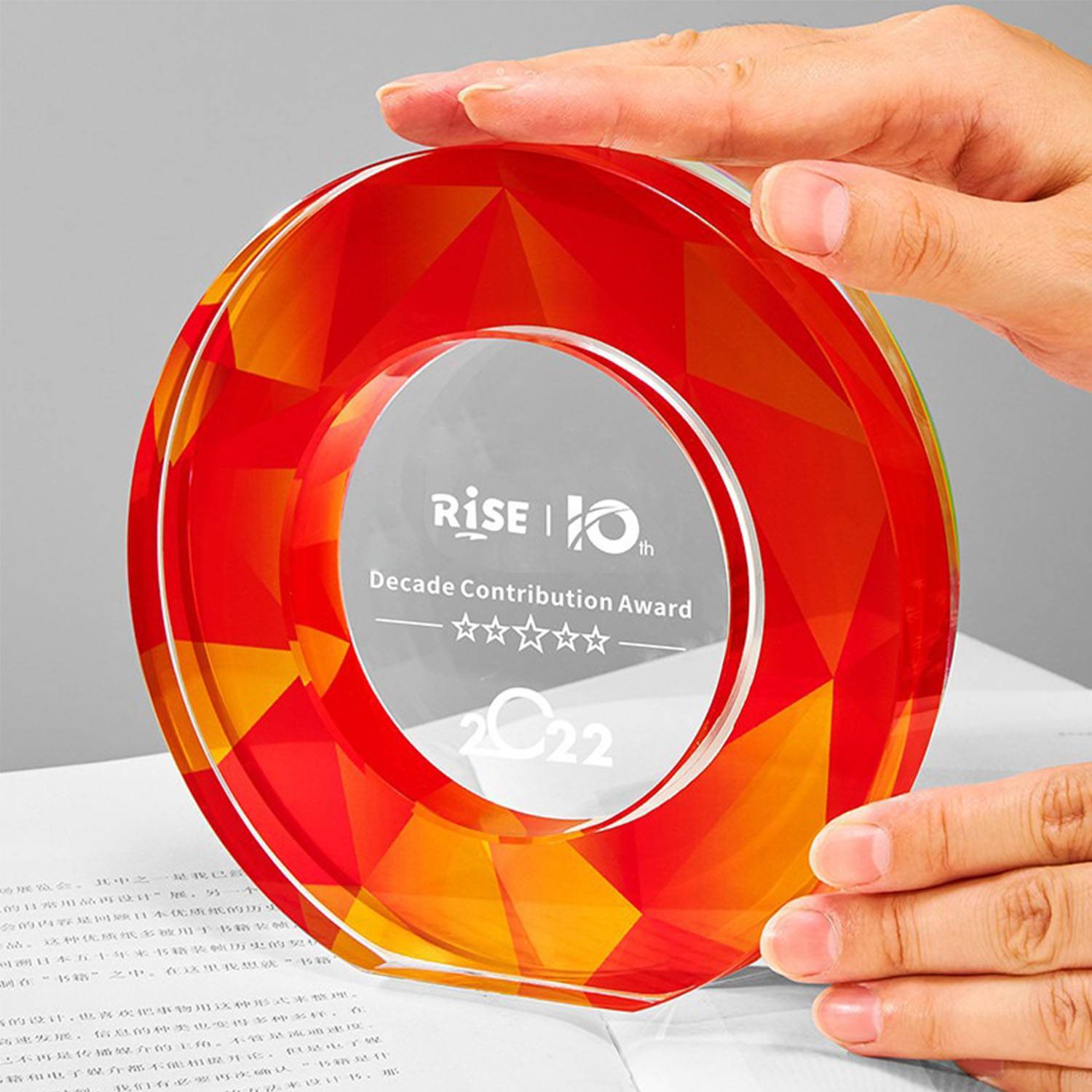 Colorful round crystal trophy 3