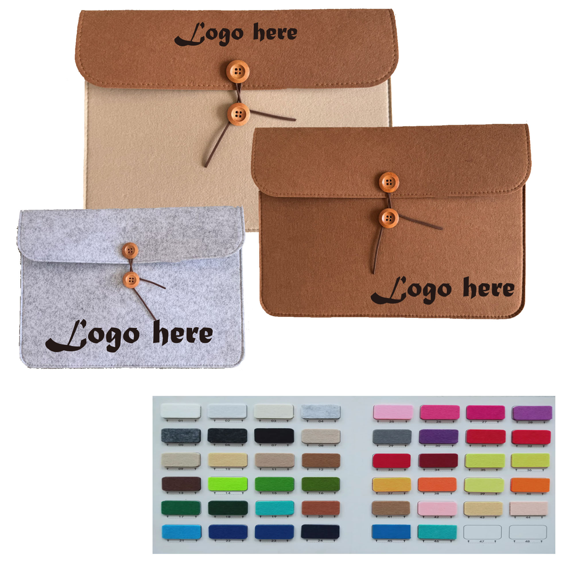 MOQ100 Felt Button File Bag 2