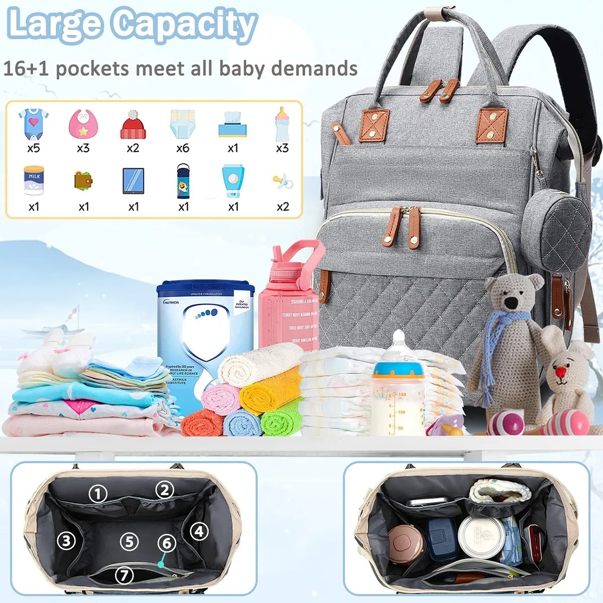 Diaper Bag Backpack with USB Charging Port 4