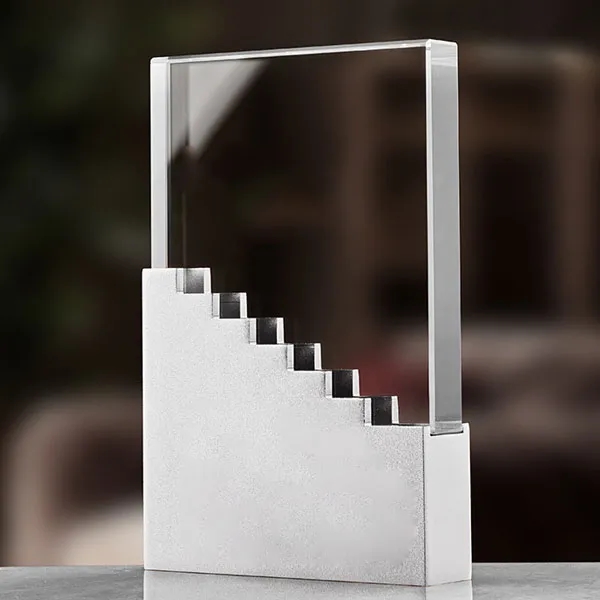 Metal Stair Crystal Plaque Award 6