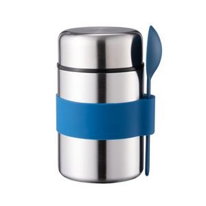 400ml Double Wall Insulation Stainless Steel Food Mug With Spoon 16