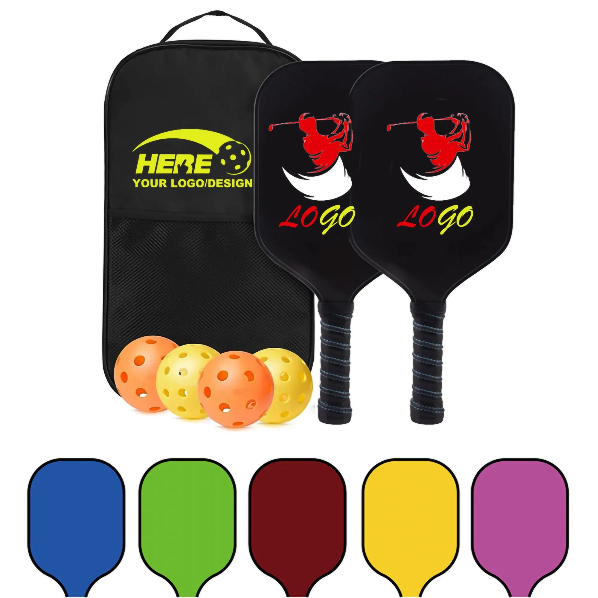 Premium Pickle Ball Paddles Set of 2 Racket Carrying Bag 3