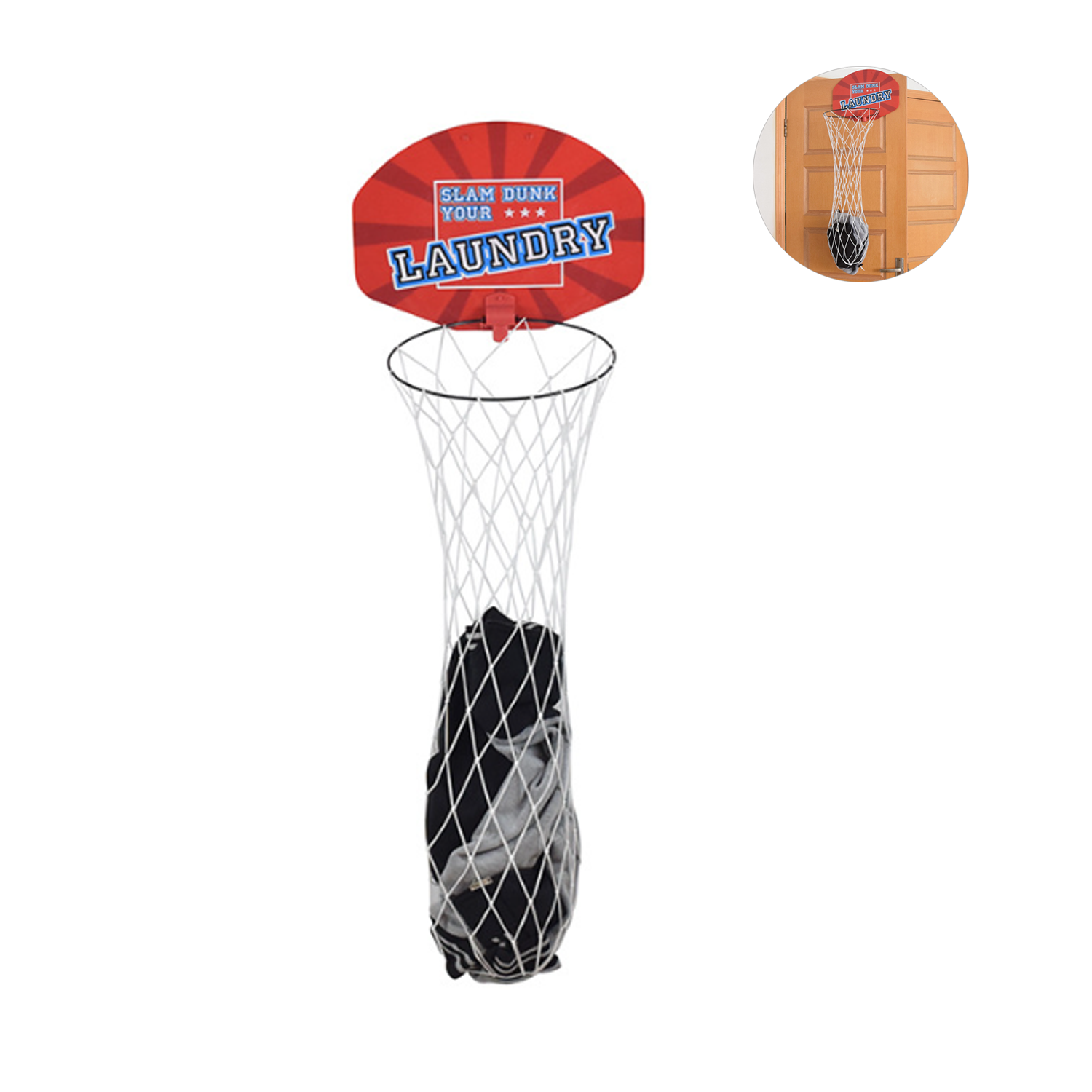 Over-The-Door Basketball Hoop Laundry Hamper 2