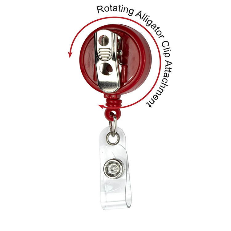 "Bellefontaine VL" 30" Cord Round Retractable Badge Reel and Badge Holder with Rotating Alligator Cl 14