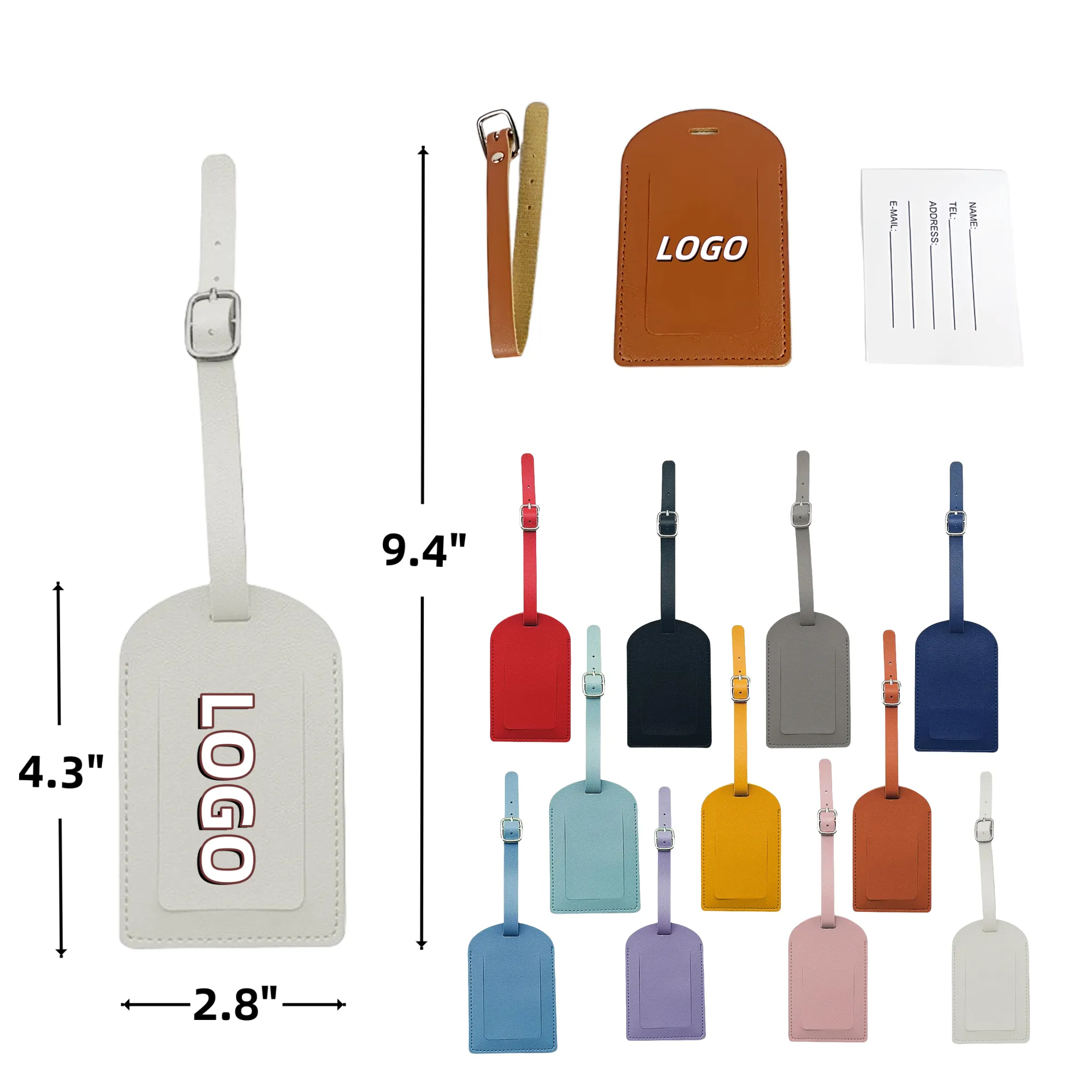 PU Thickened Vertical Flip Cover Boarding Pass Luggage Tag