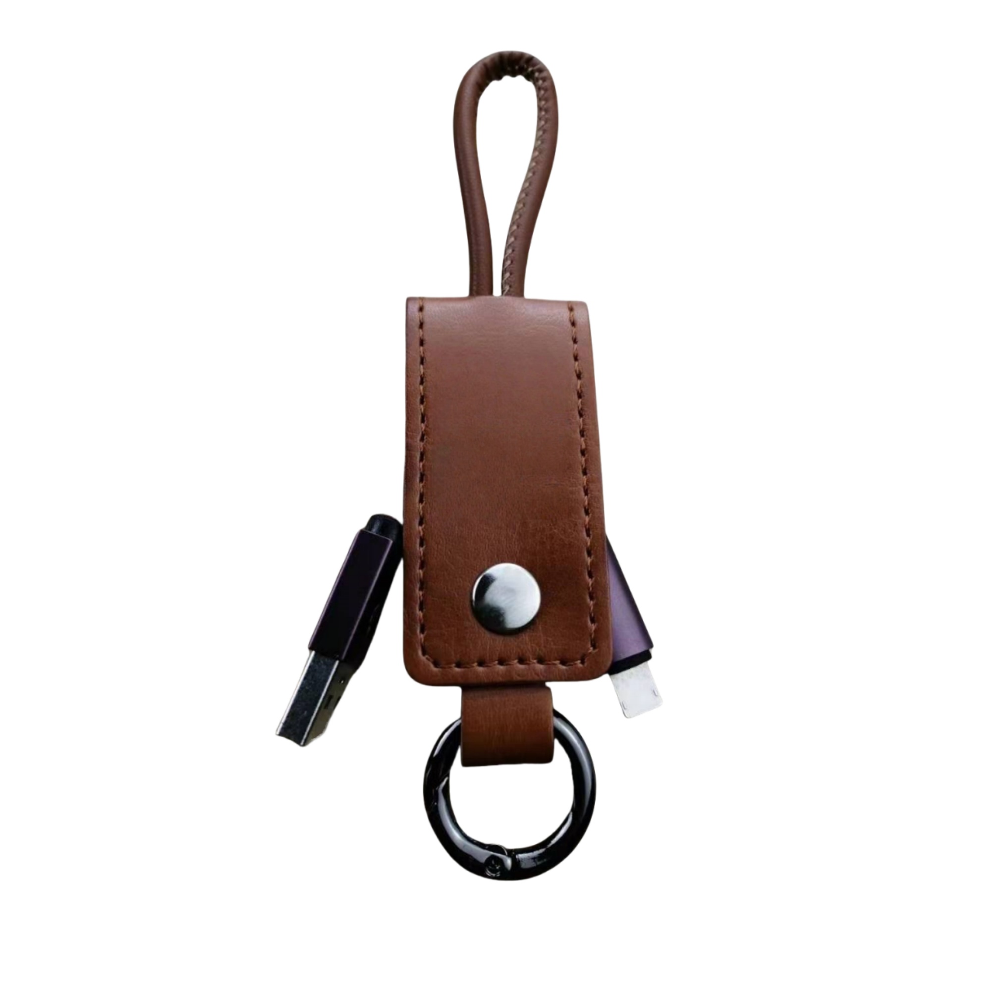 3-in-1 PU Leather Charging Cable with Keychain 15