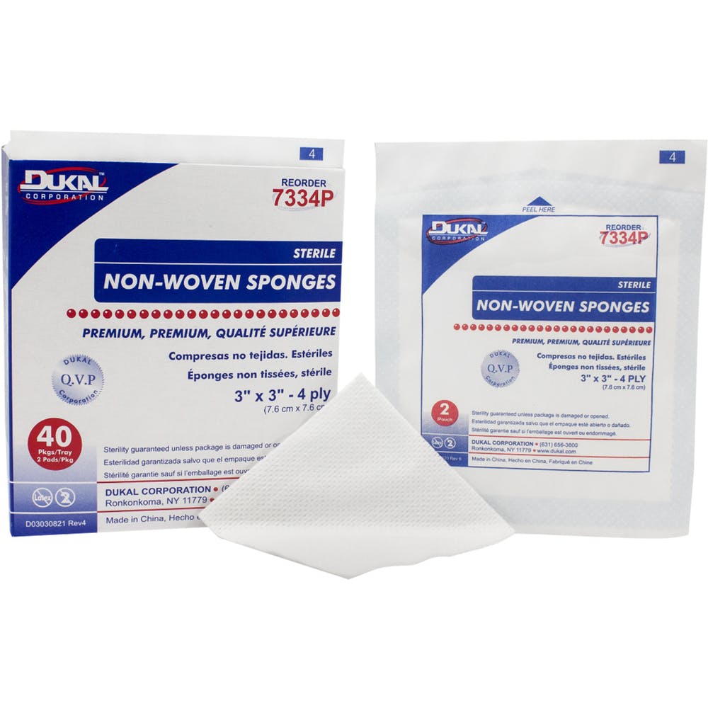Sterile Non-Woven Sponges - 3" x 3" 40 Count 2 Pack 1