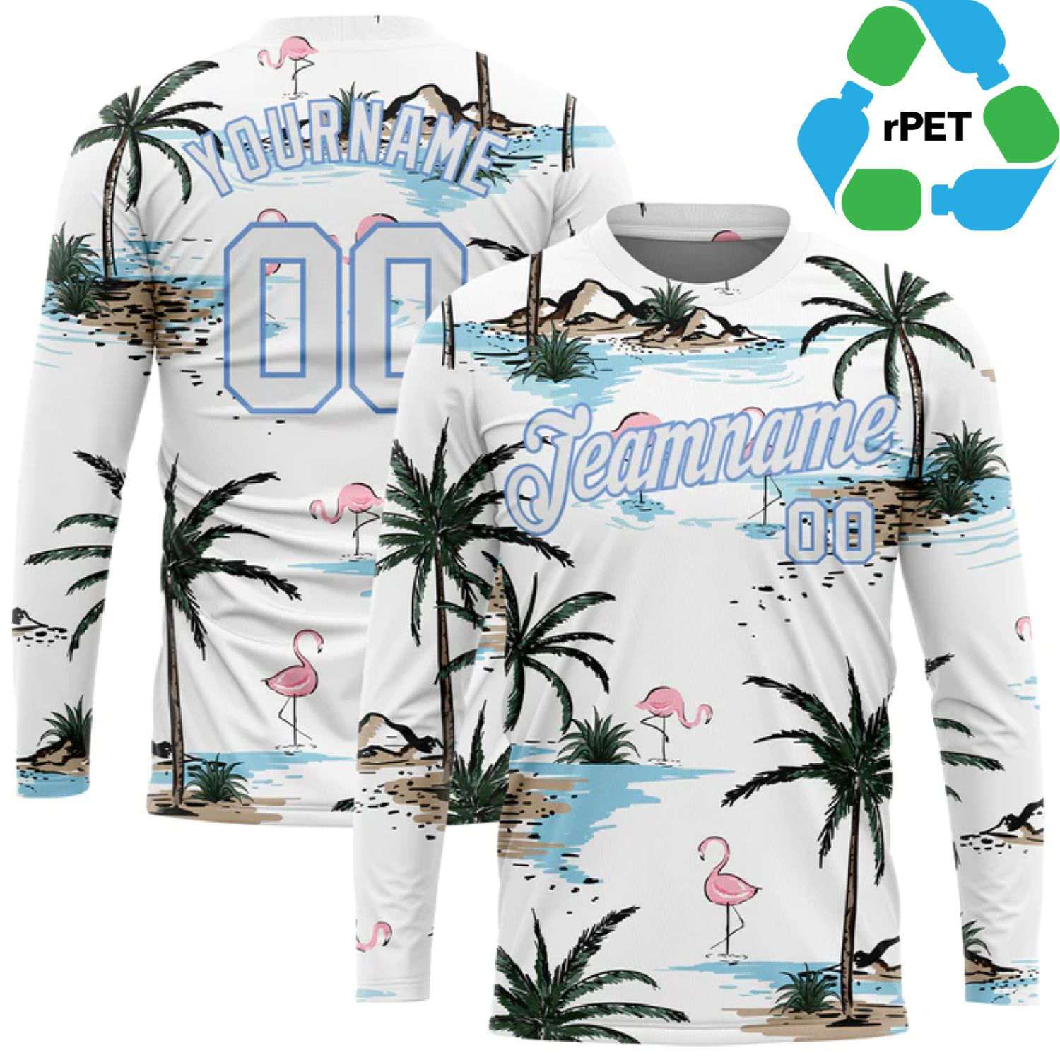 Men's rPET Recycled 100% Polyester Sublimation Performance Long Sleeve T-Shirt 1