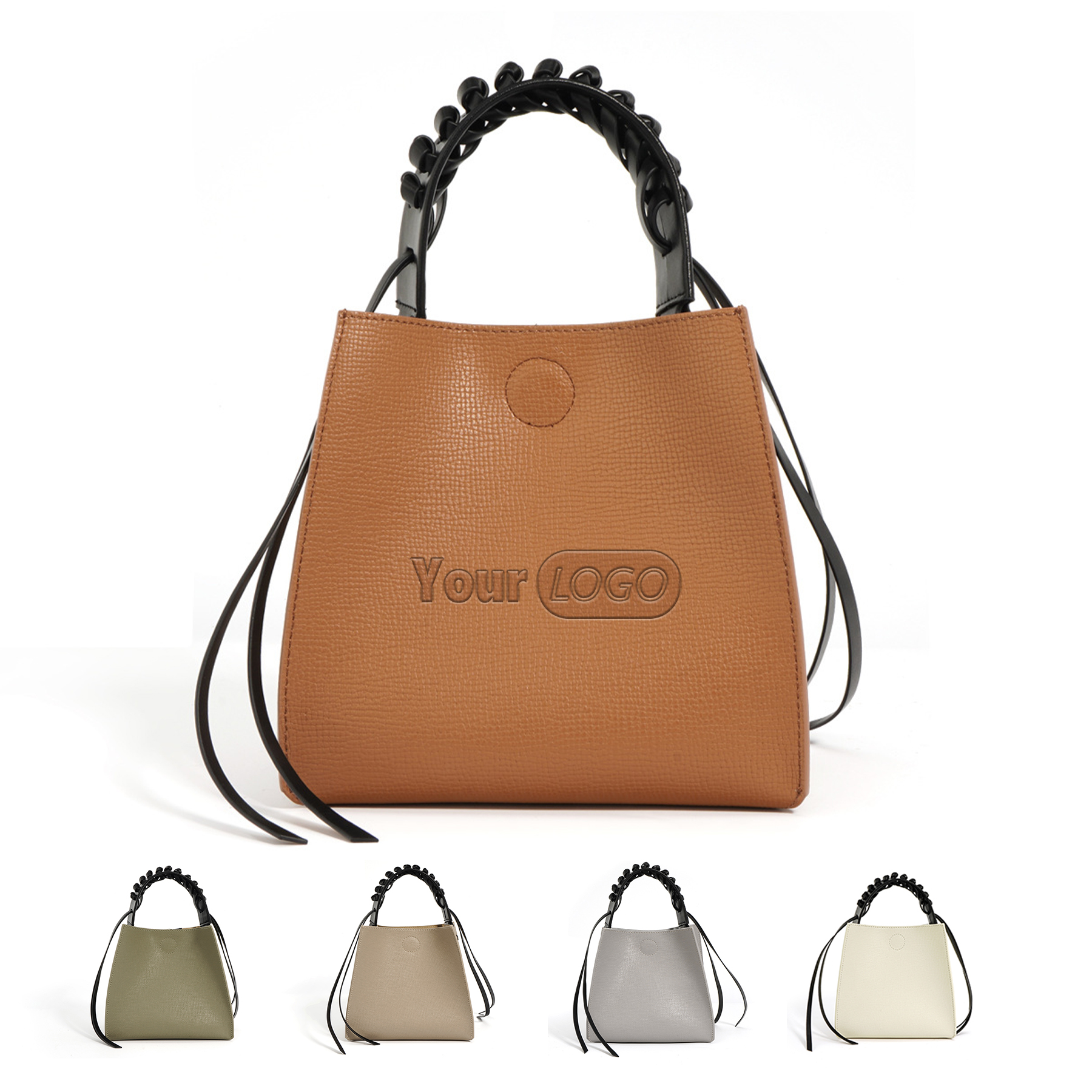 Genuine Leather Vintage hand-held cross-body tote bag 2