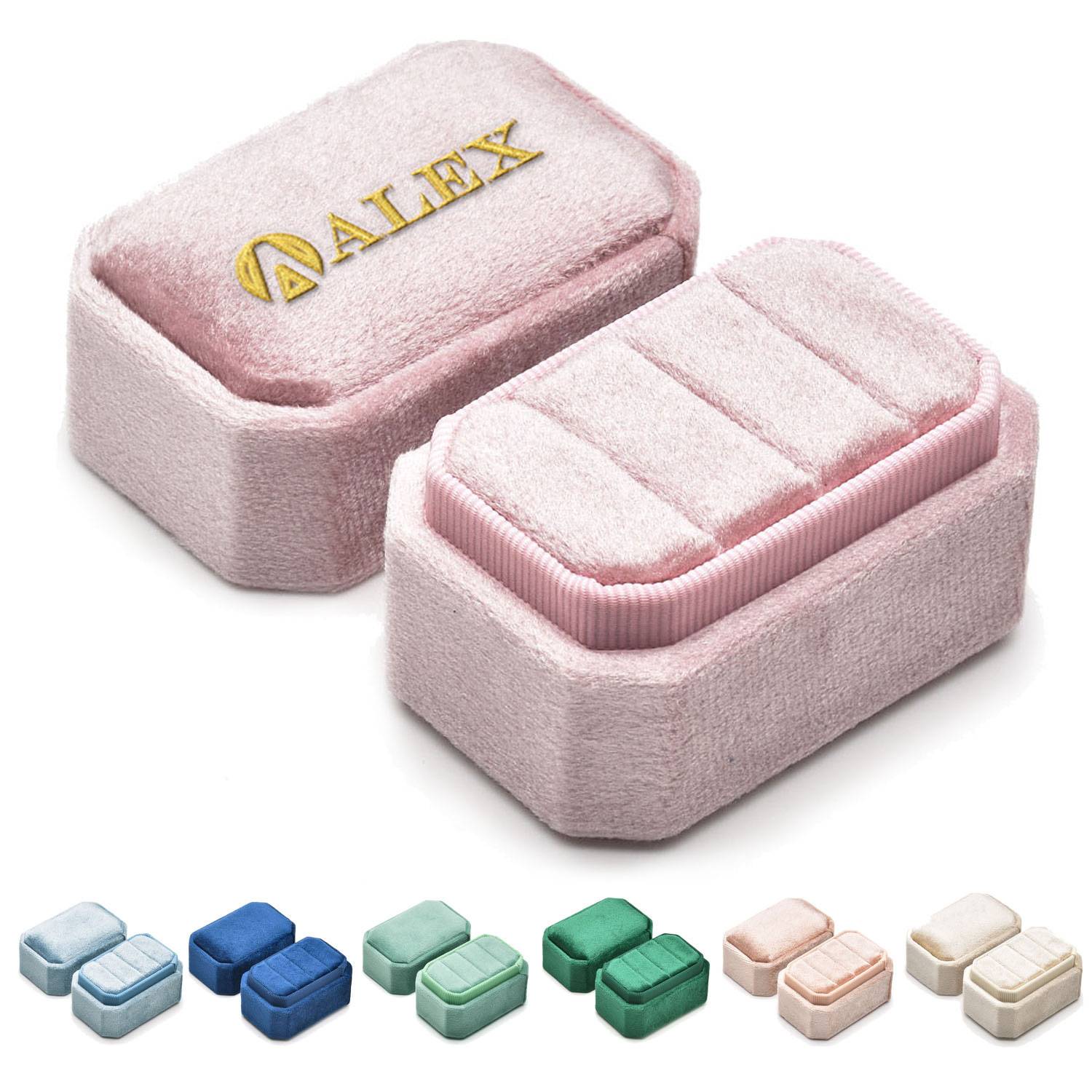 Compatc Portable Soft Velvet Ring Box w/ Large Capacity 16