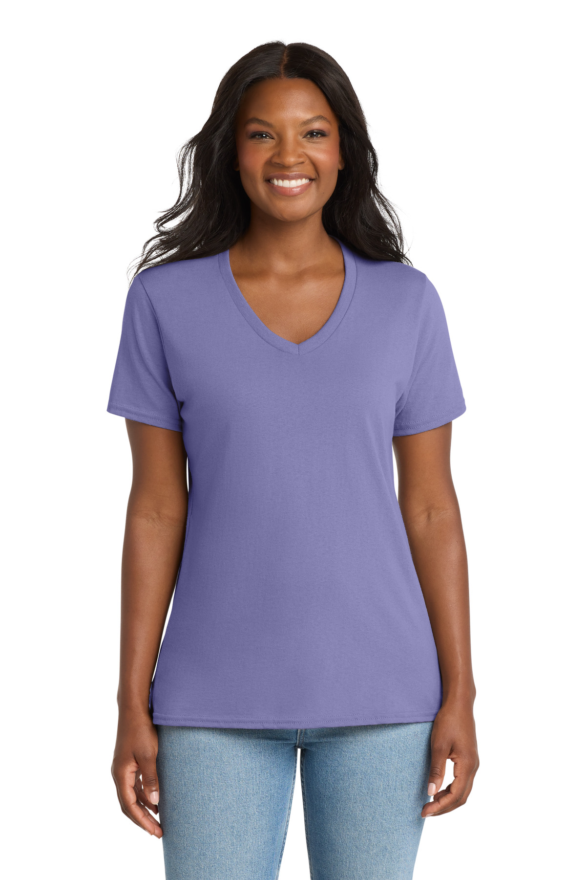 Port & Co Women's Core Cotton V-Neck Tee. LPC54V 59
