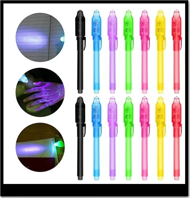 Funny Invisible Ink Pen With Uv Magic Marker 7