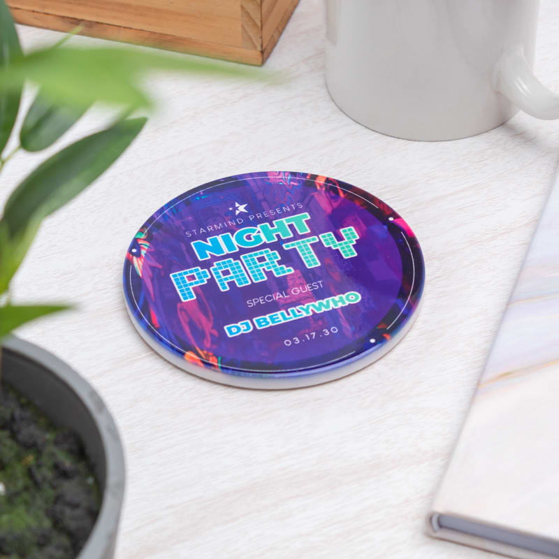 4 Inch Full Color Round Ceramic Coasters 21