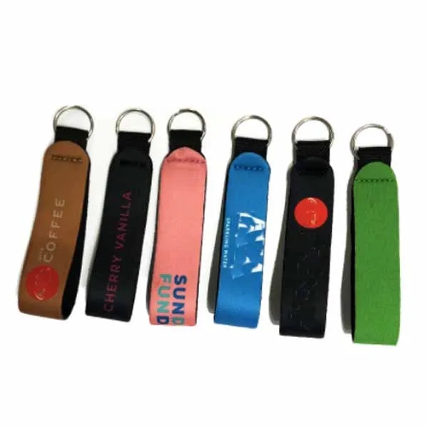 Metal Ring Neoprene Wristlet Keychain Lanyard Strap 5