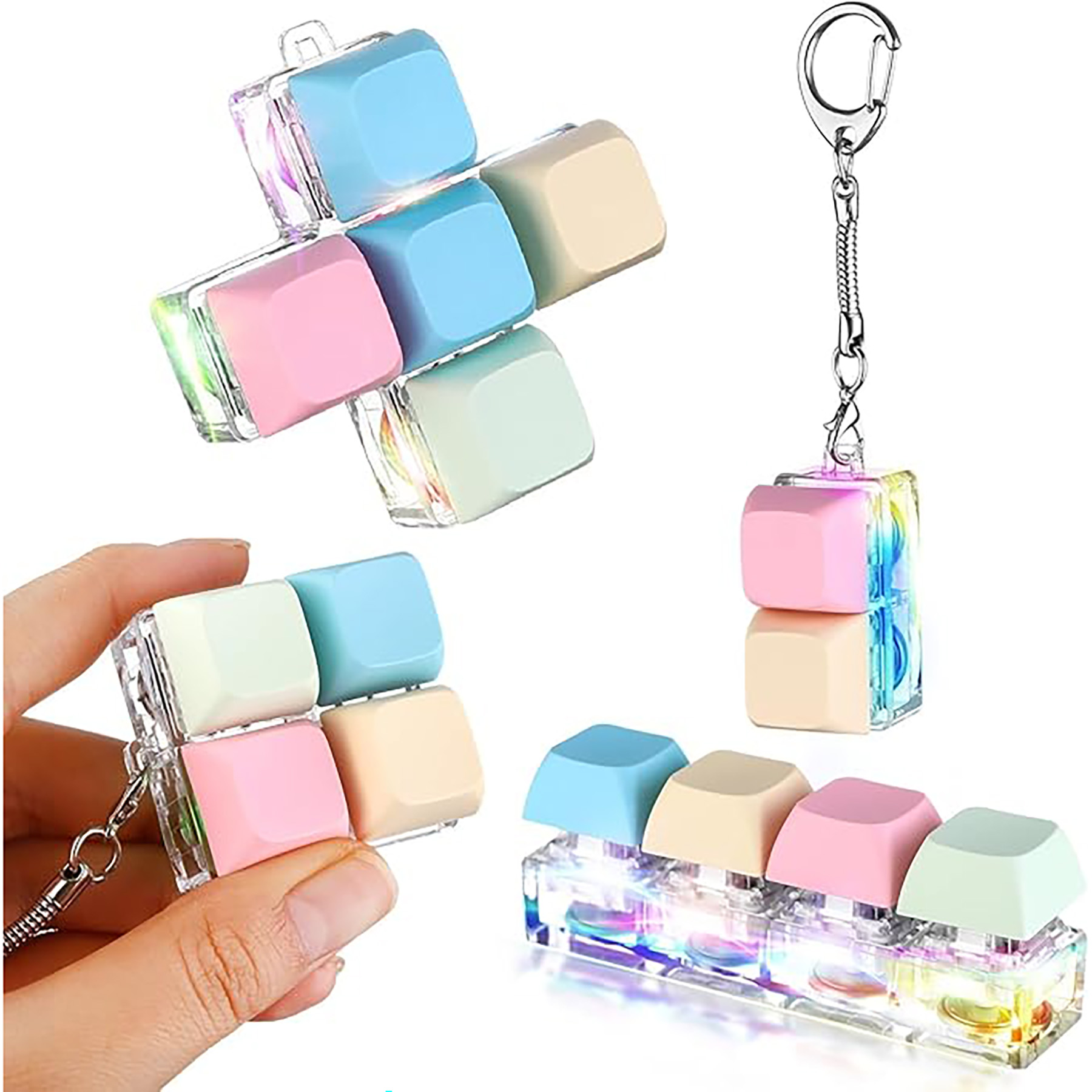 Keyboard Fingertip Decompression Keychain 2