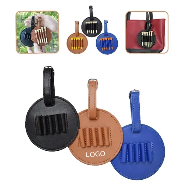 Golf Tee Holder with Leather Case for Organization 2