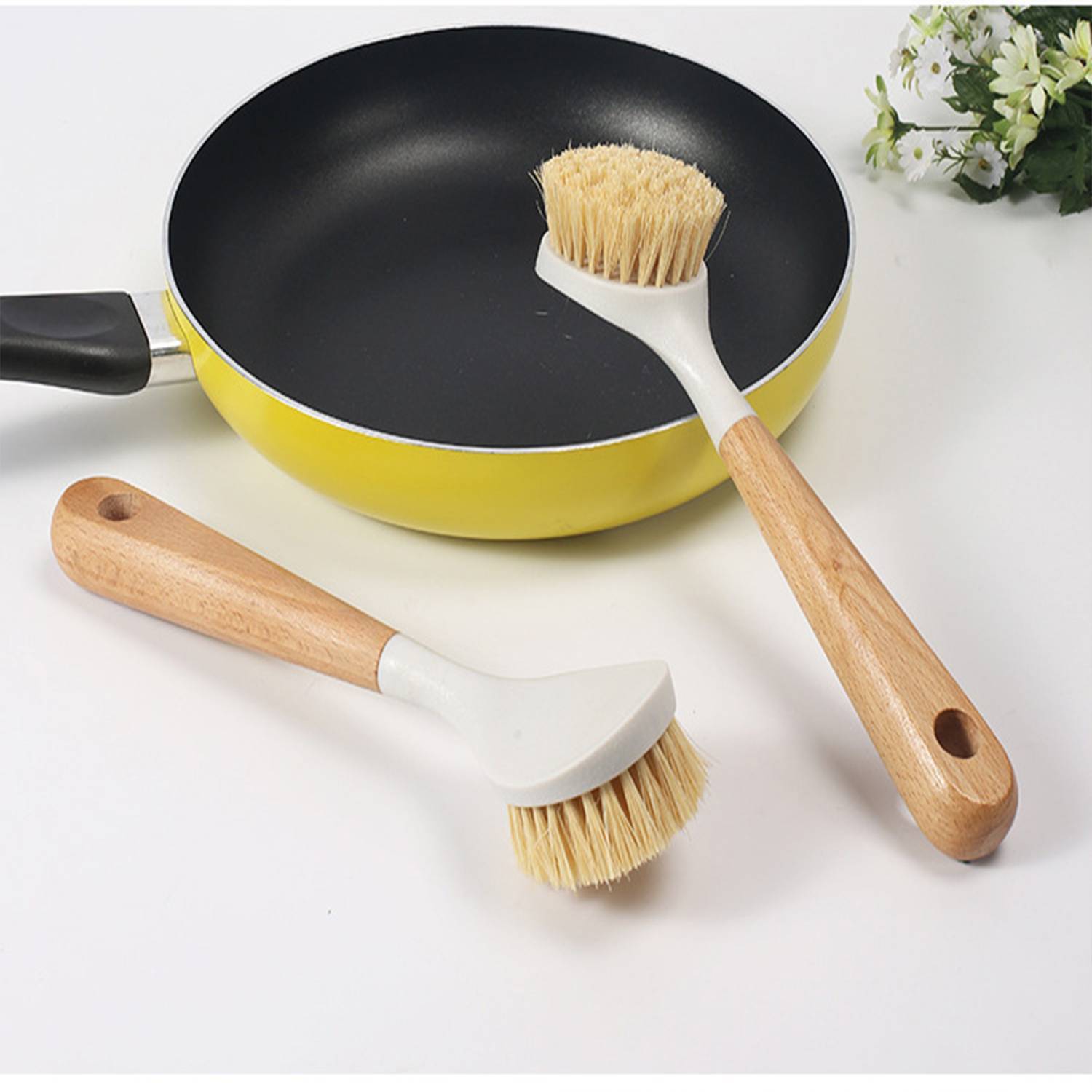 Wooden Handle Pot Washing Brush 5