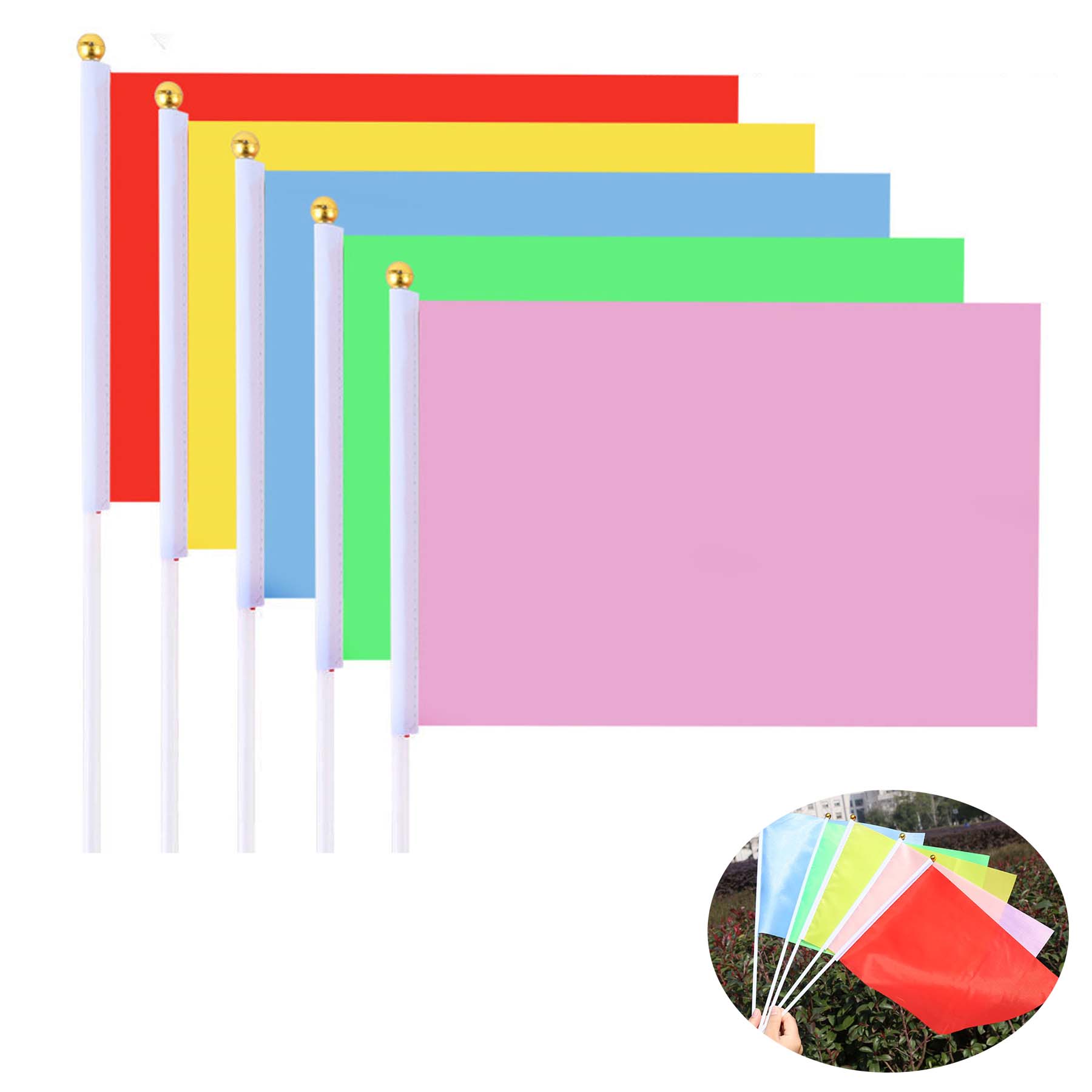 1ply Polyester Hand Held Flags 2