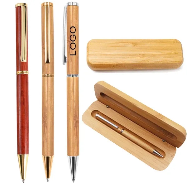 Wooden Slim Twist Pen With Box 4
