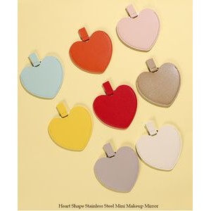 Heart Shape Stainless Steel Mini Makeup Mirror 4