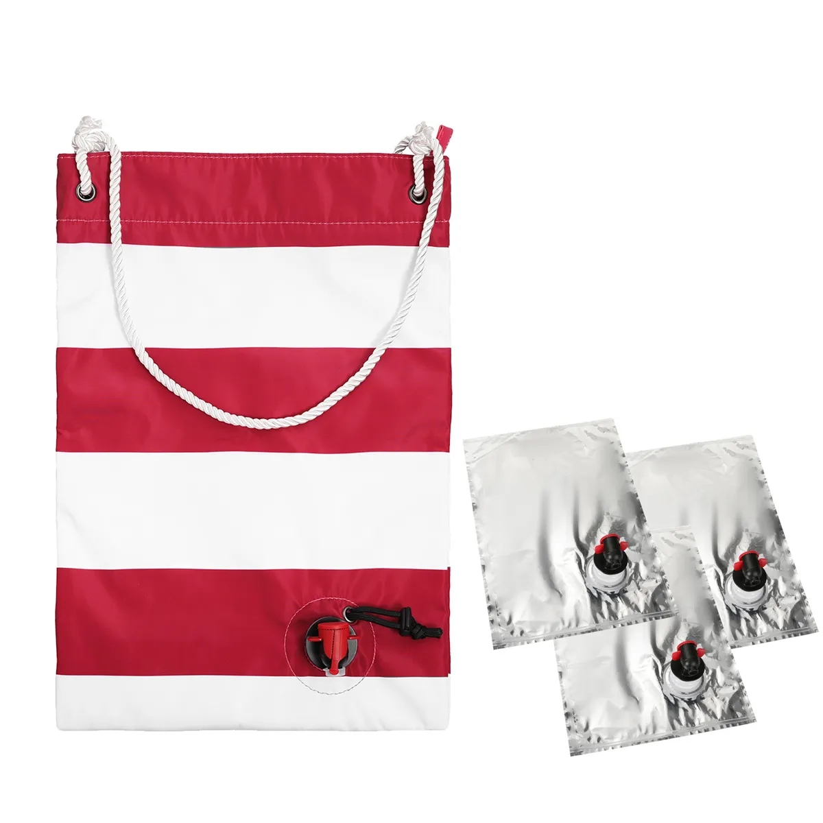 Christmas Insulated Red Wine Beach Bag 4