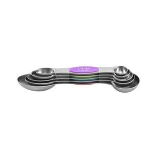 Stainless Steel Magnetic 5 In 1 Dual Measurement Spoons With Silicone Handle 8