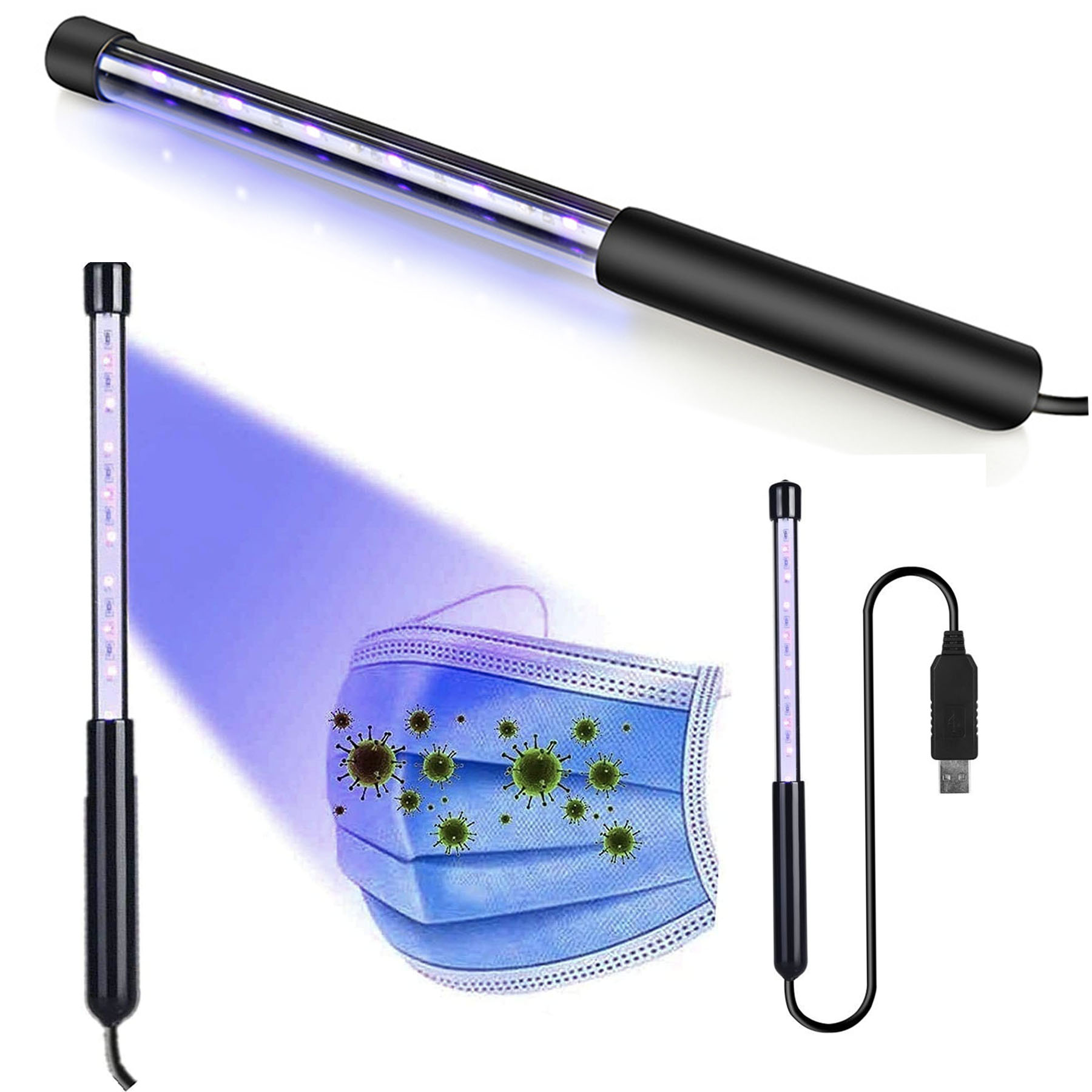 UV Light Lamp Portable Travel Wand 3W 1