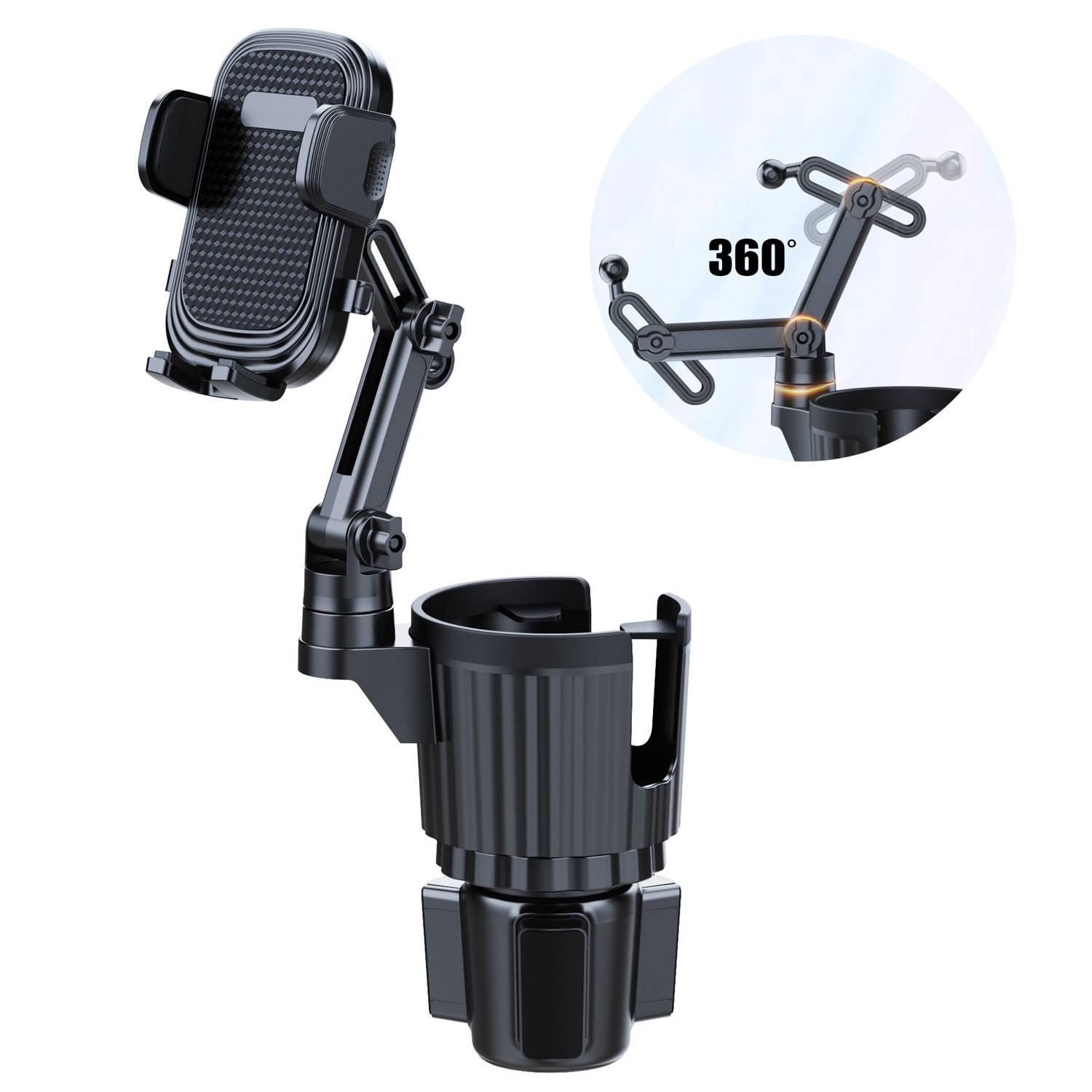 2-in-1 Car Cup Holder Phone Mount 6