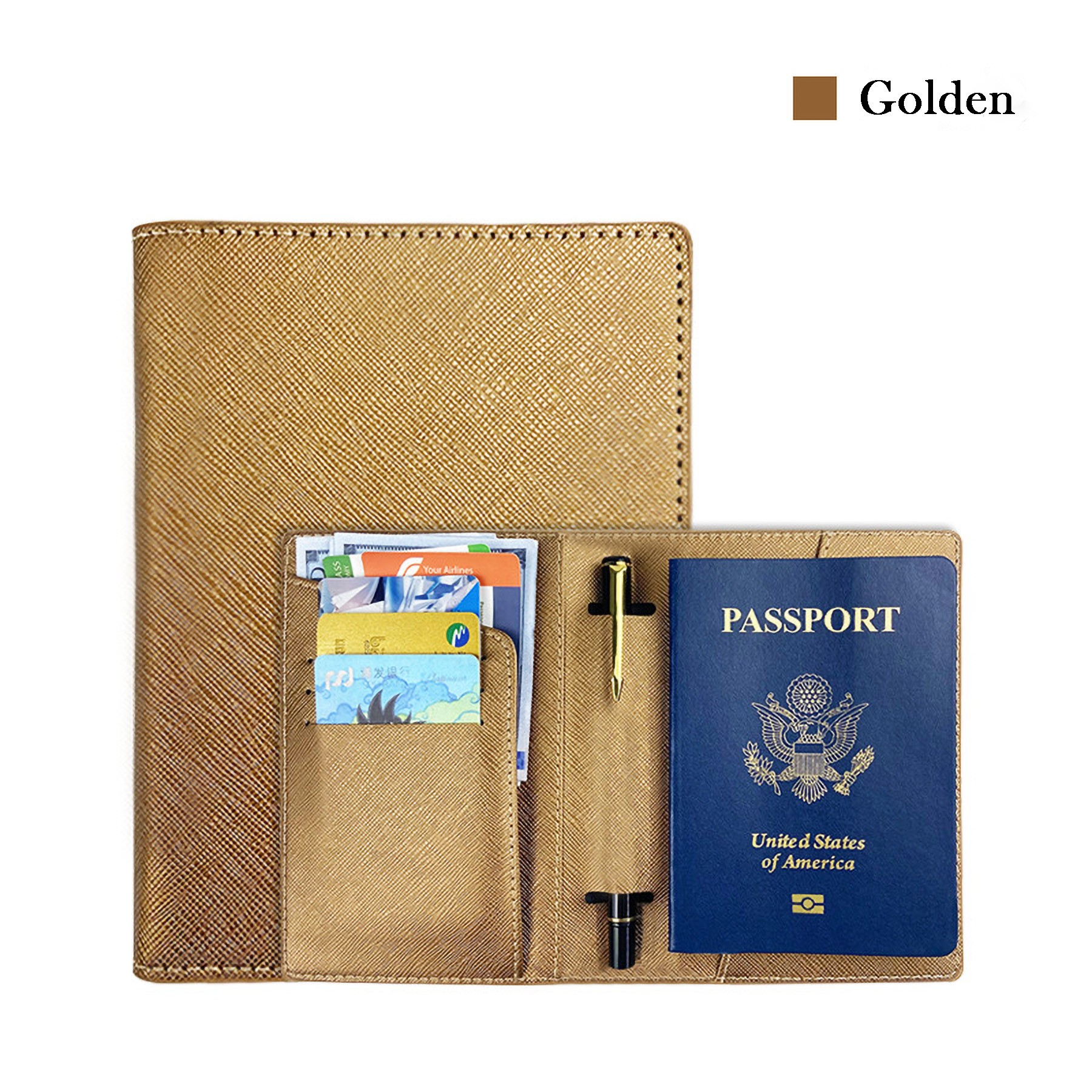 Passport Cover With Card Slots And A Pen Slot 6