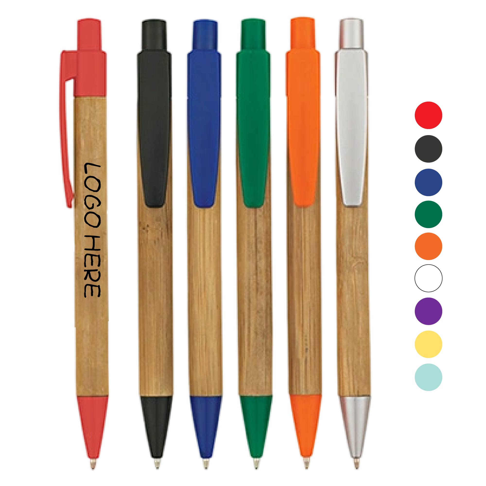 Colorful Eco Friendly Bamboo Click Pen 1