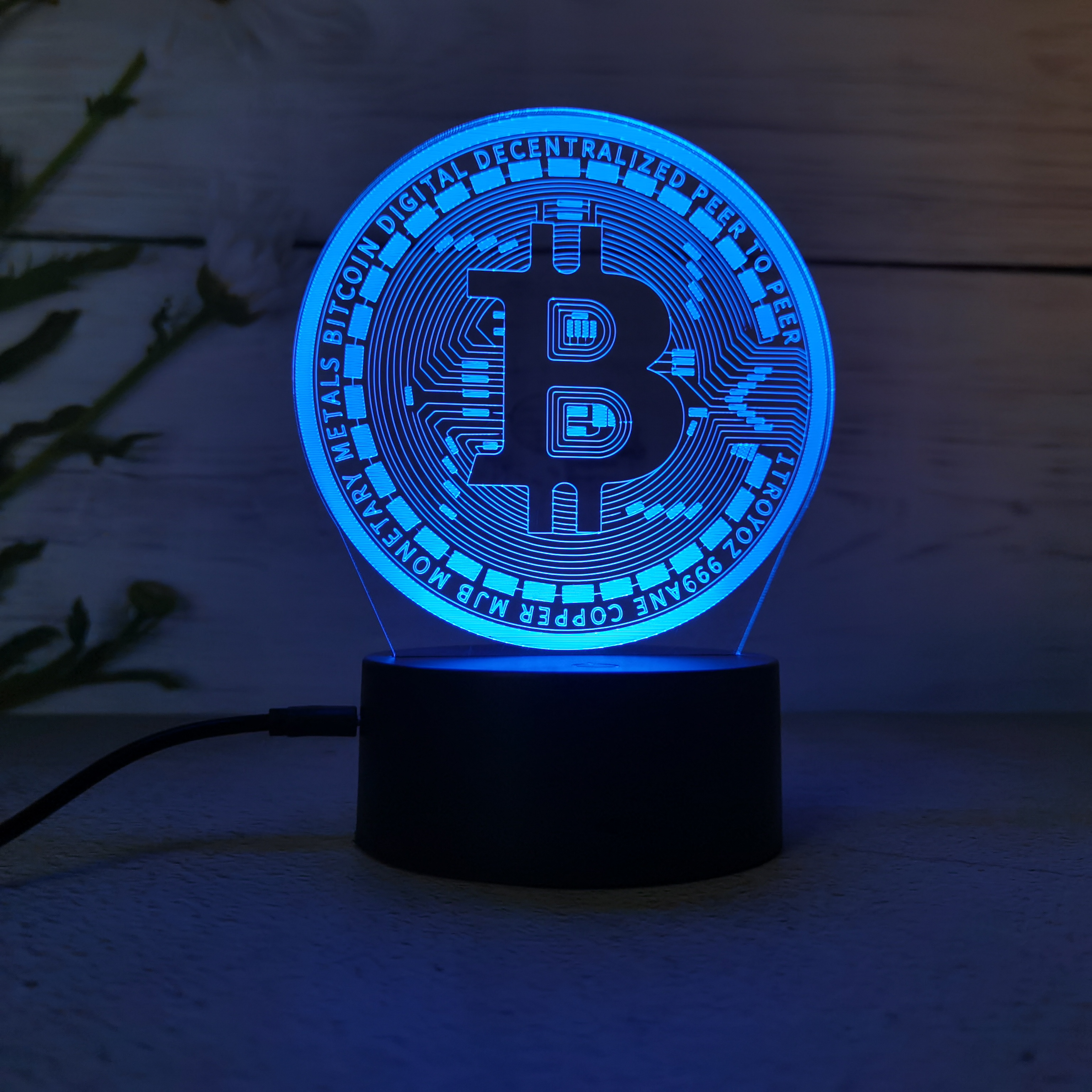 Bitcoin 3D 7 Color Touch Custom LED Table Lamp 14