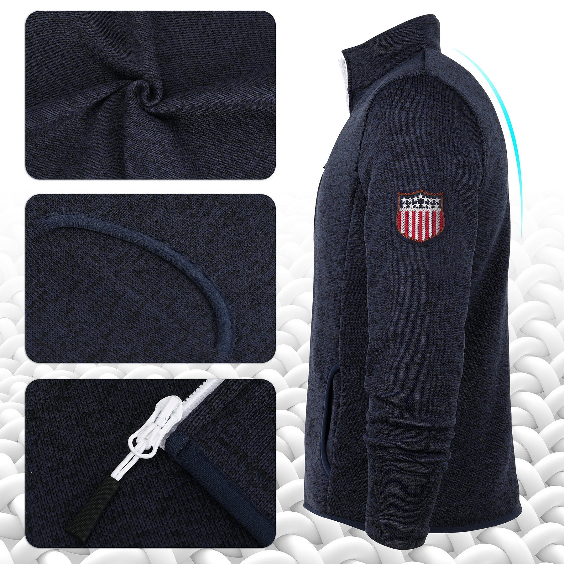 Men's Full-Zip Sweater Fleece Jacket 3