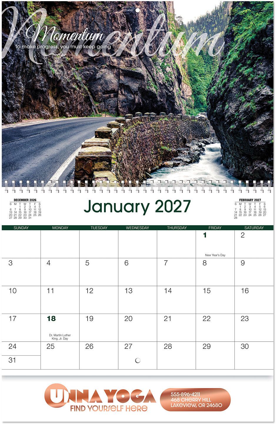 LUXE GALLERY MOTIVATIONS SPIRAL WALL CALENDAR 19