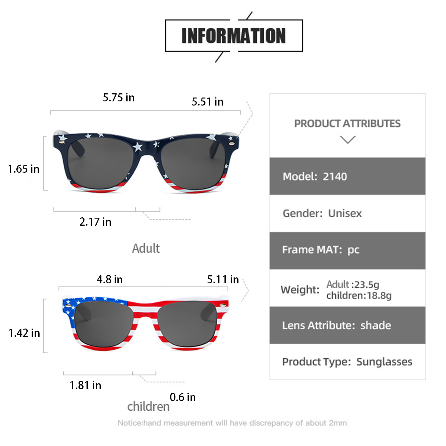 American Flag Pattern UV-Protection Sunglasses 2