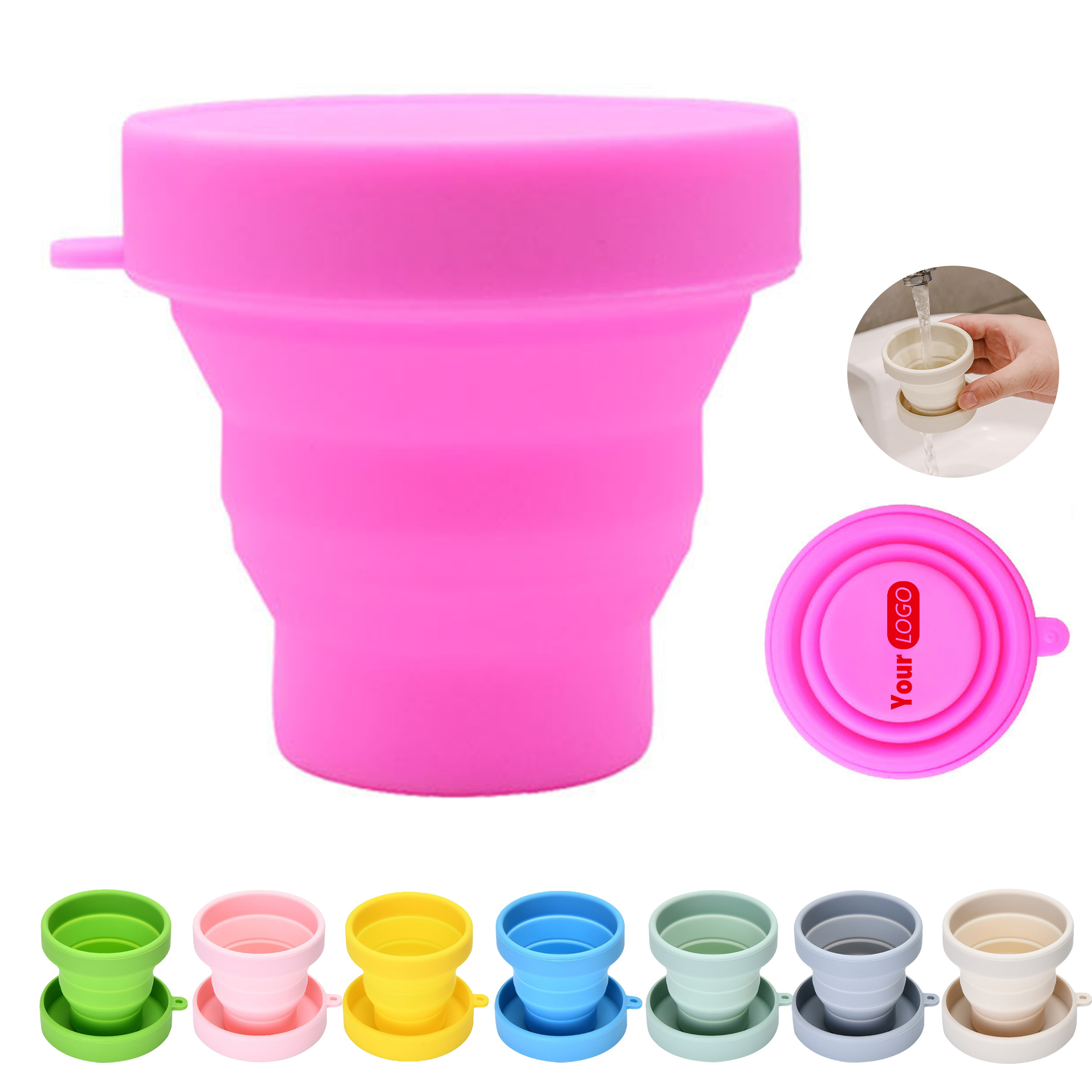 Silicone Foldable Travel Cup With Lid 3