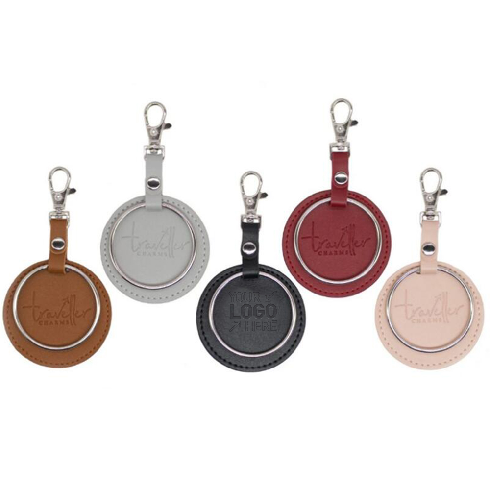Debossed PU Leather Keychain 3