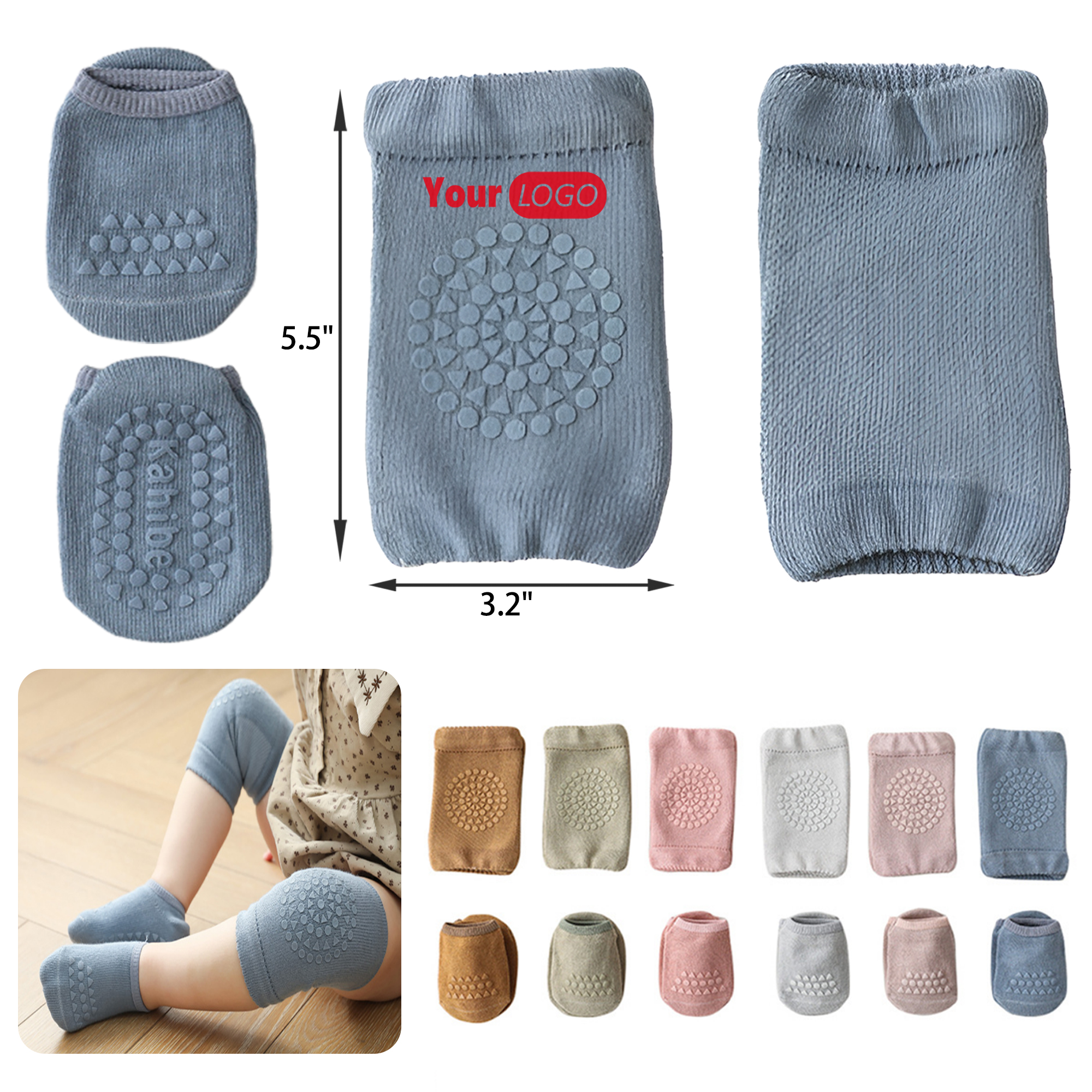 Durable Baby Crawling Non-Slip Knee Pads And Socks 5