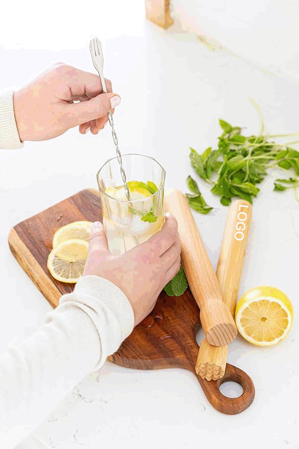 Long Wood Cocktail Mojito Wooden Muddler Bar Tool/ Durable Wood Ice Crusher 2