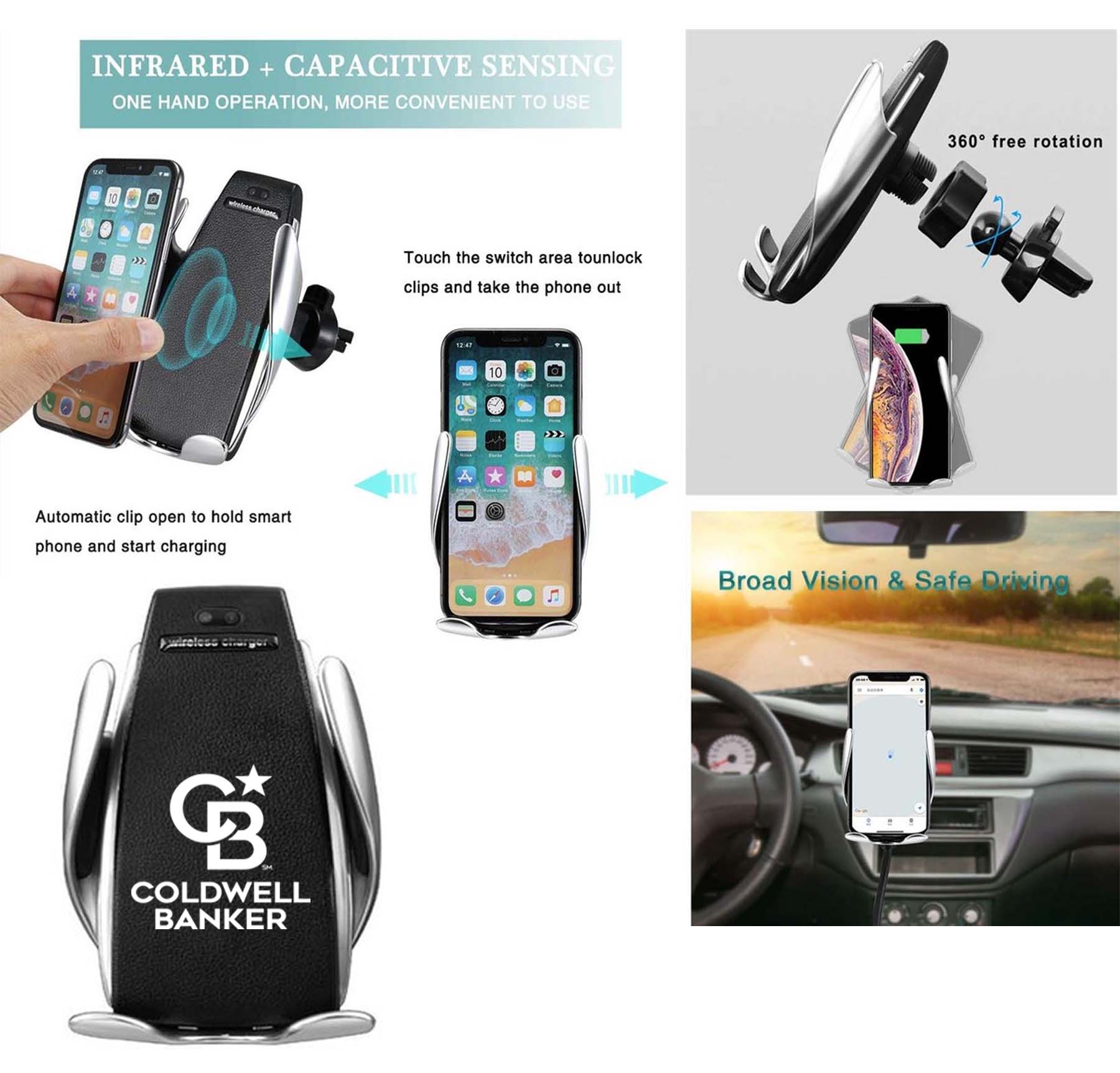 iBank ® Wireless Car Charger Phone Mount Air Vent Phone Holder 1