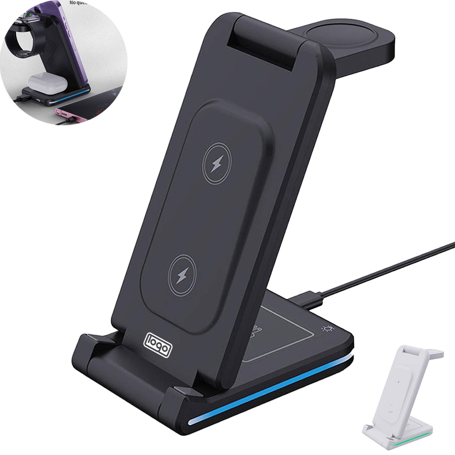 5 In 1 Foldable Wireless Charger Phone Stand 2