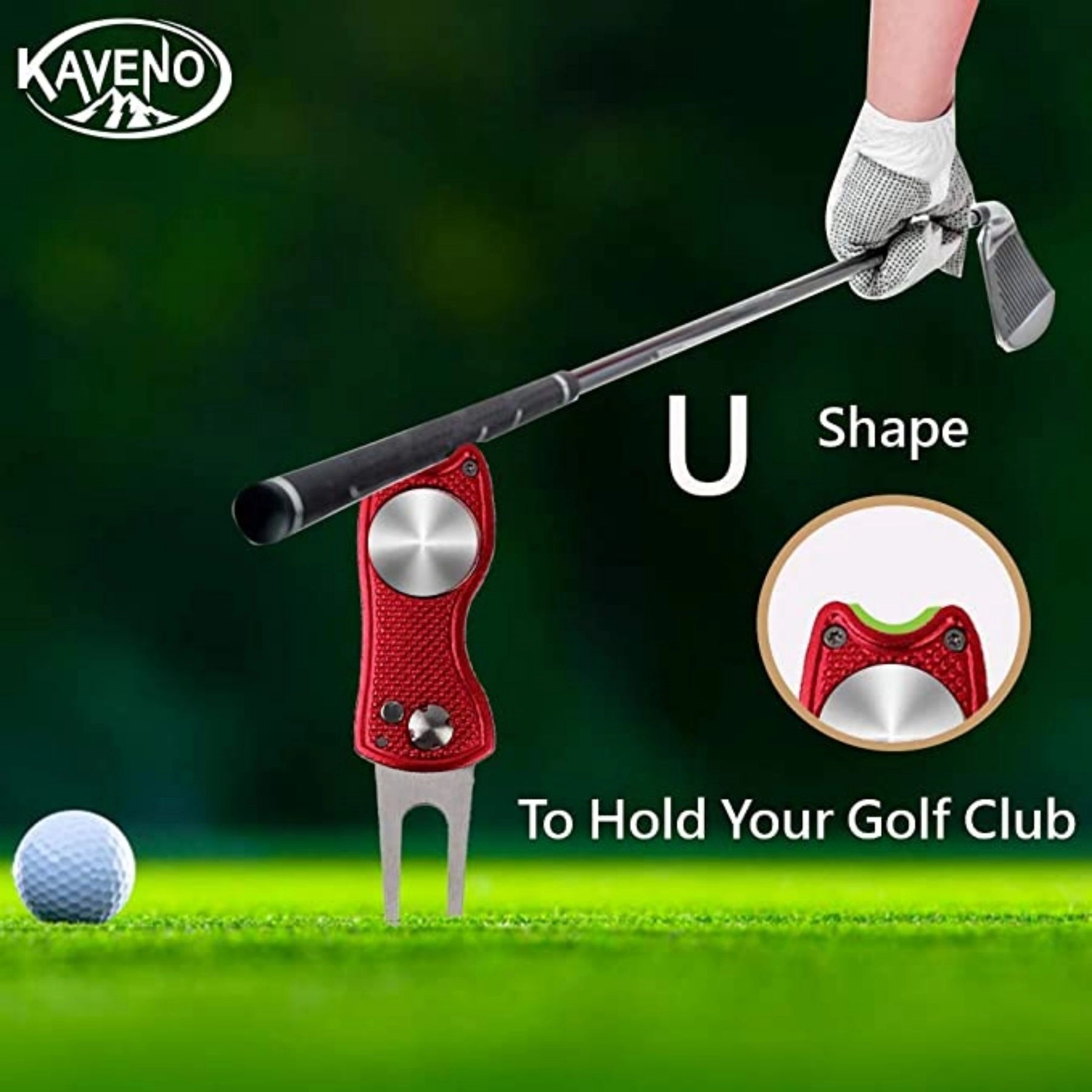 Golf Divot Repair Tool Foldable Stainless Steel Switchblade 2